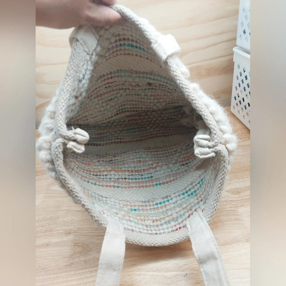 Aztec Pattern Wool Double strap Bag Tote Purse Laptop Pastel Spring Beach XL - Picture 4 of 7